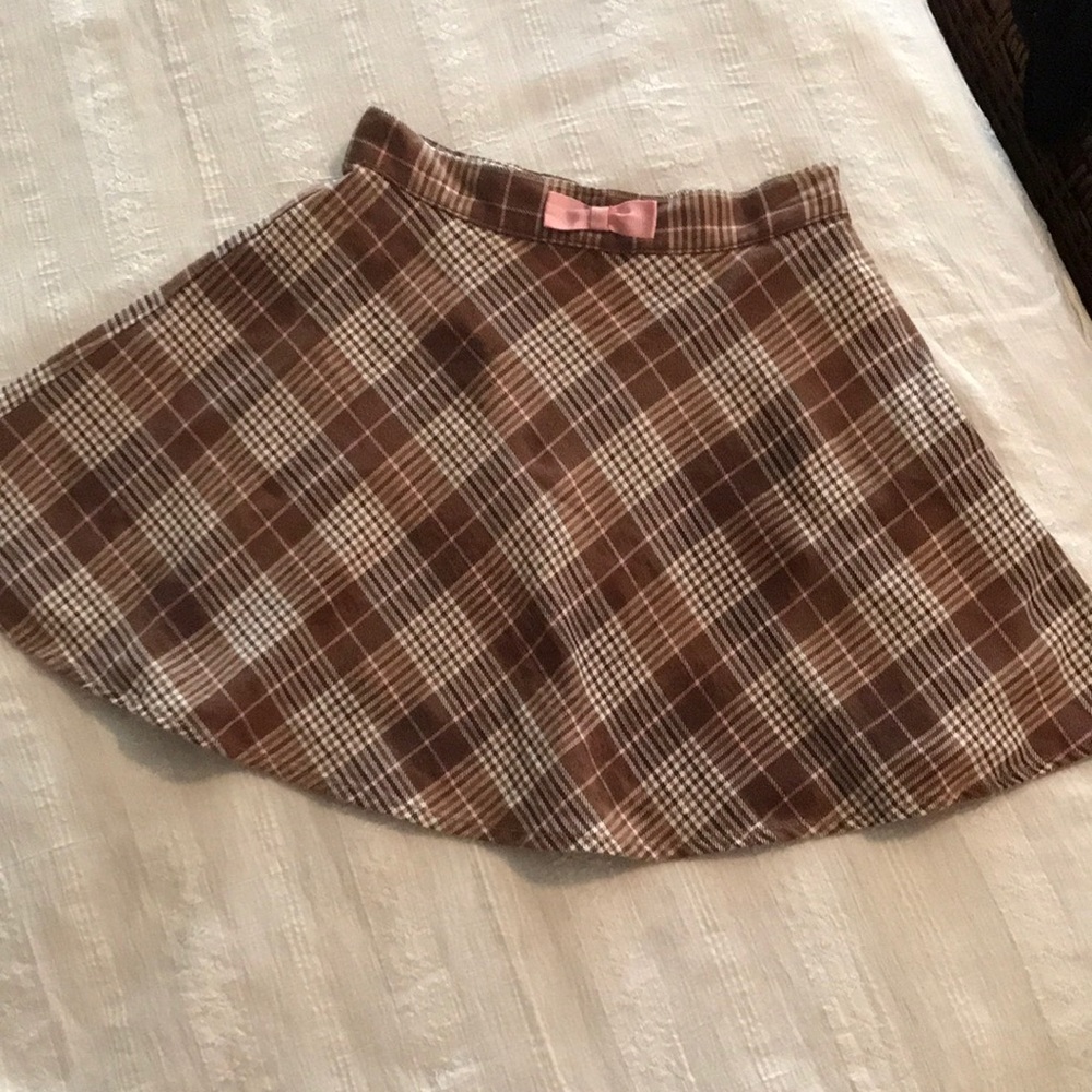 Girls Gymboree Brown Plaid Skirt